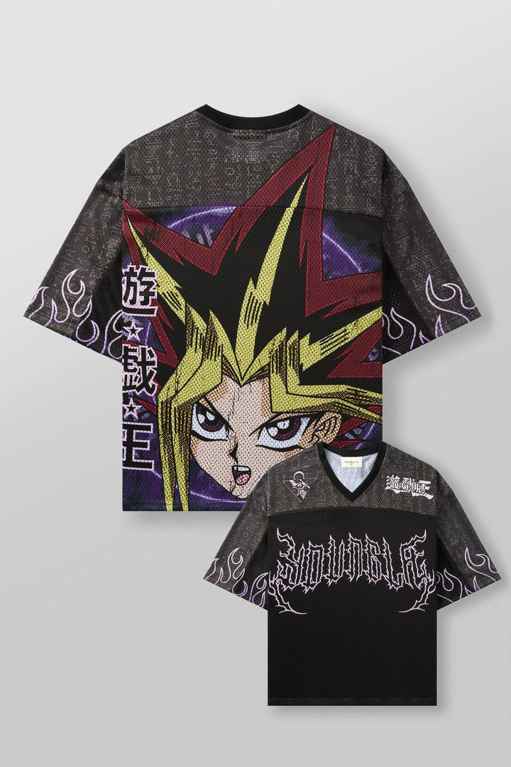 Unisex nan breathable mesh jersey with large area anime print and V-neck Mune Fashion