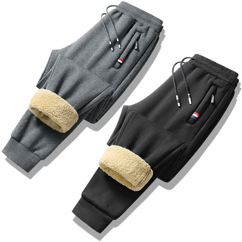 Men's fleece-lined jogging pants with teddy inner lining, drawstring, and slim cuff fit Mune Fashion