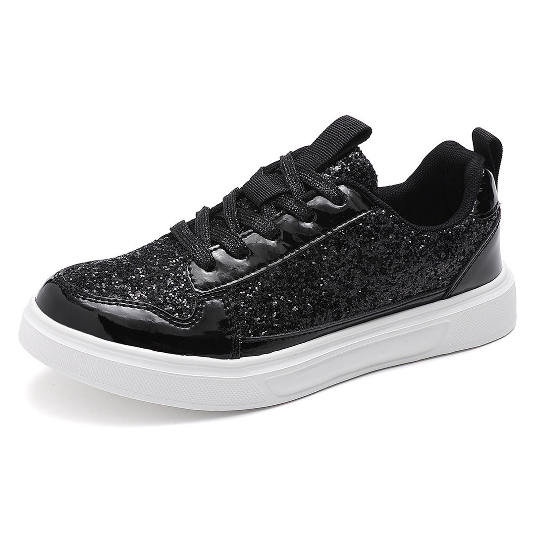 Women’s Glitter Casual Sneakers with Metallic Details, Padded Entry and Non-Slip Rubber Sole Mune Fashion