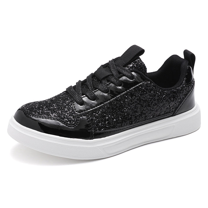 Women’s Glitter Casual Sneakers with Metallic Details, Padded Entry and Non-Slip Rubber Sole Mune Fashion