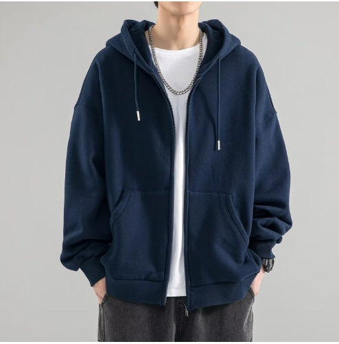 Men's oversized hoodie jacket with full zip, double-layer hood, and kangaroo pockets Mune Fashion