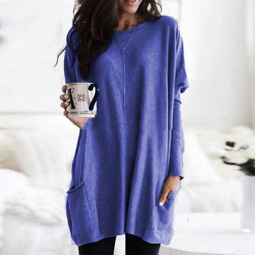 Women's oversized long shirt with contrast block and patch pockets Mune Fashion