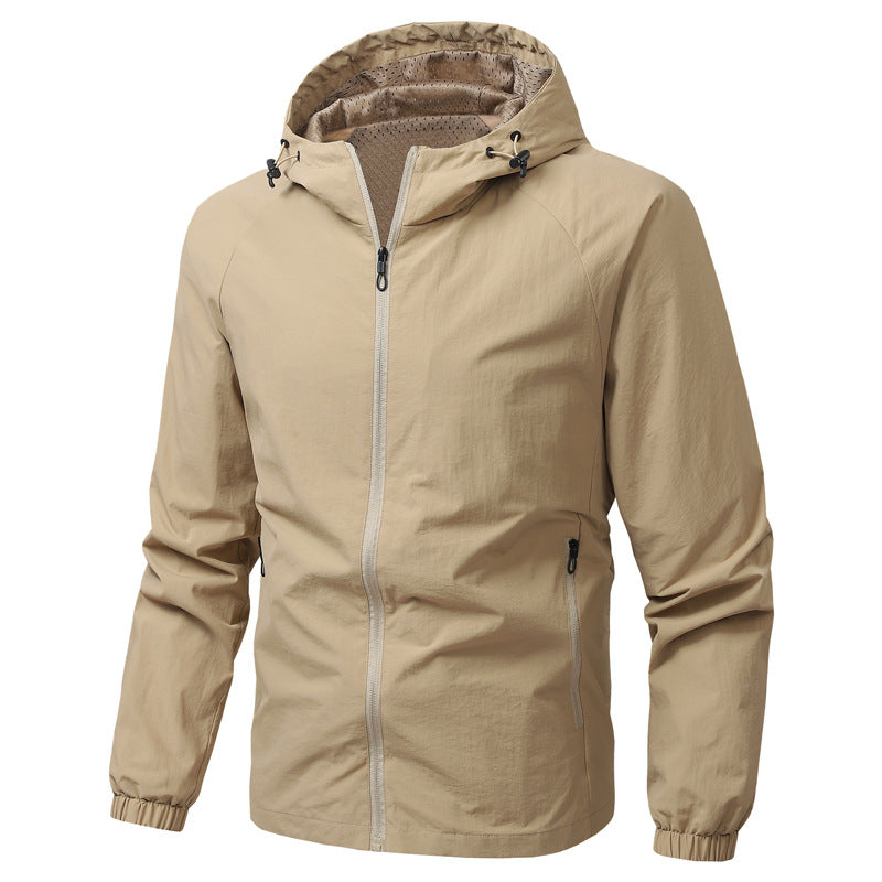 Men's Lightweight Functional Jacket with Adjustable Hood Collar Mune Fashion