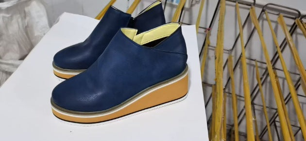 Women's orthopedic wedge heel slippers made of leather Mune Fashion