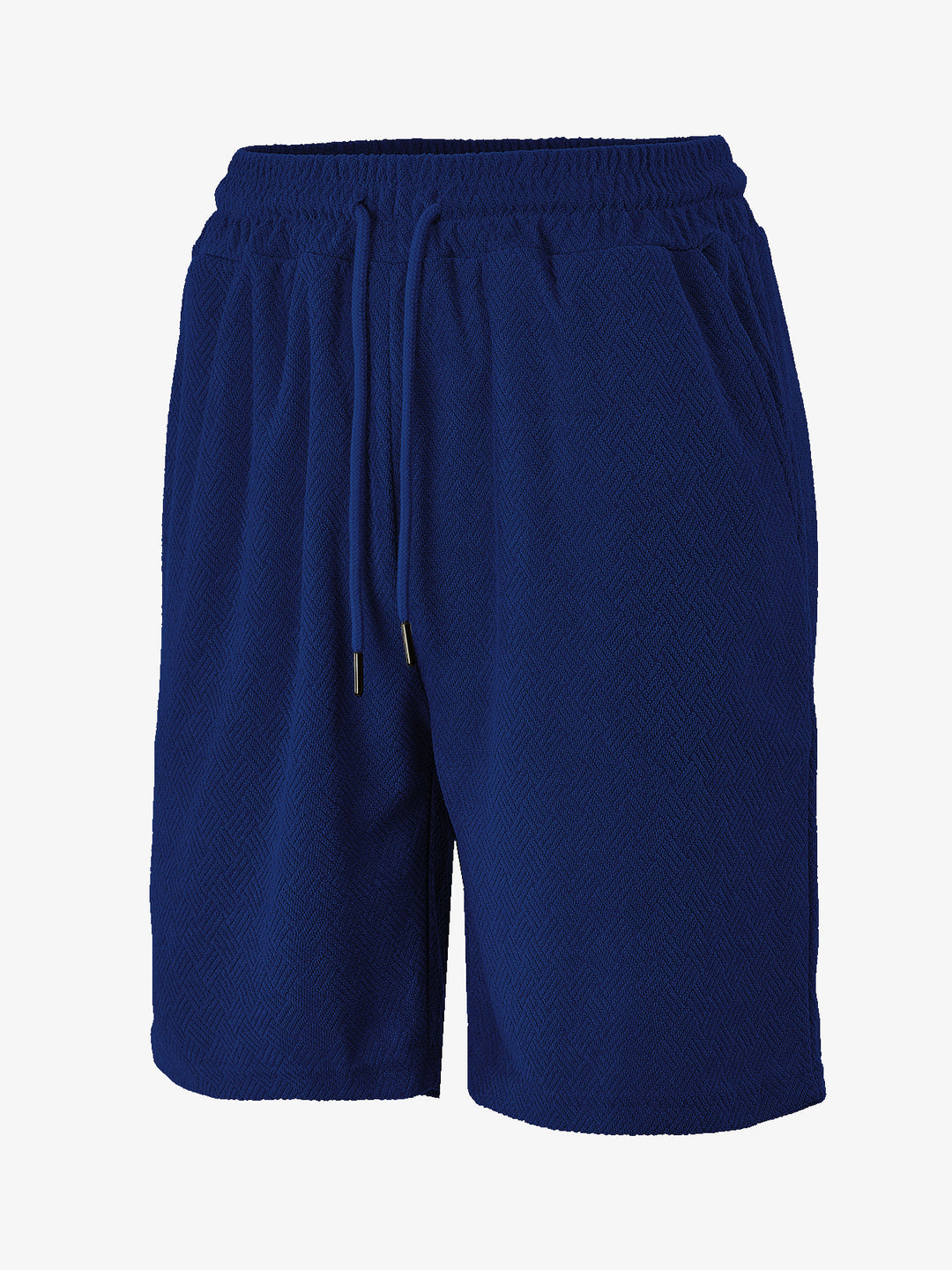Men's terry shorts with herringbone texture, elastic drawstring waistband, and side pockets Mune Fashion
