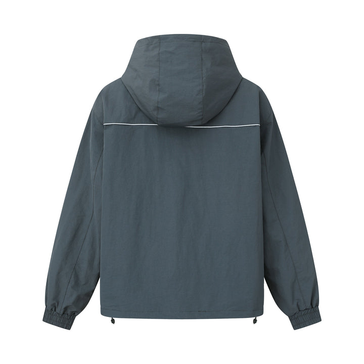 Unisex Lightweight Boxy Hooded Jacket with Two-Way Zipper and Drawstring Hem Mune Fashion