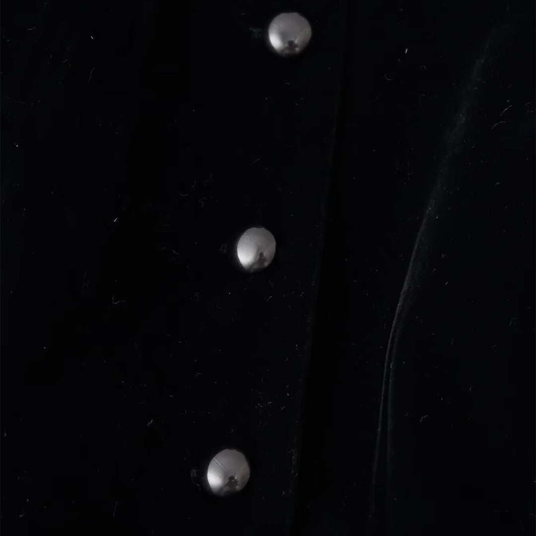 Women nan tailored velvet jacket with stand-up collar cut-out and asymmetrical peplum Mune Fashion