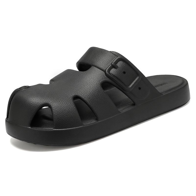 Women non-closed sandals slide with ergonomic footbed, adjustable buckle and slip-resistant EVA outsole Mune Fashion
