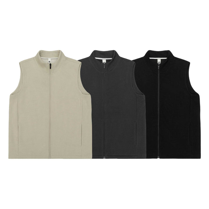 Women's sleeveless knitted vest with stand-up collar and full-length zipper Mune Fashion