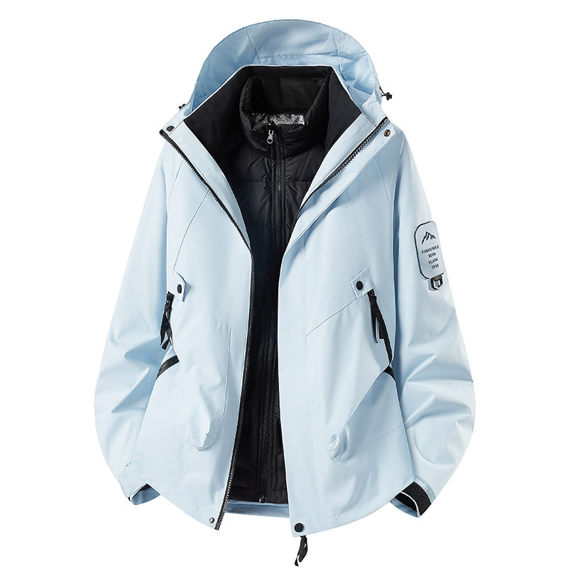 Men's Two-in-One Weather Protection Jacket with Removable Padded Vest and Adjustable Hood Mune Fashion