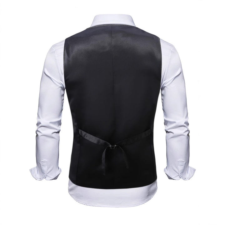 Men's Double-Breasted Vest with Sequins and Tailored Fit Mune Fashion
