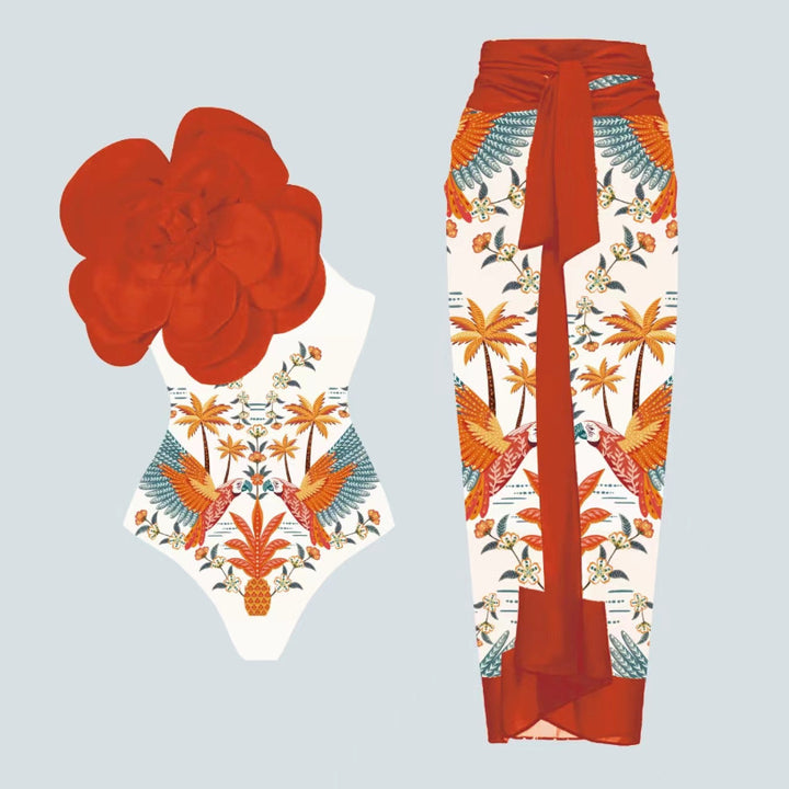 Women's Elegant Jumpsuit with Intricate Flower Decoration Mune Fashion