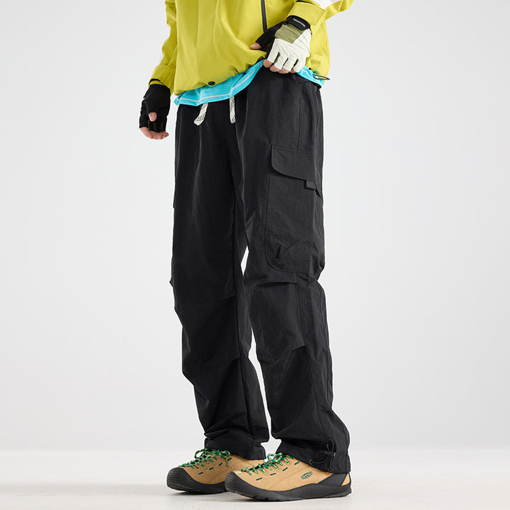 Men's Lightweight Technical Cargo Trekking Pants with Drawstring Waist, Utility Pockets and Adjustable Leg Openings Mune Fashion