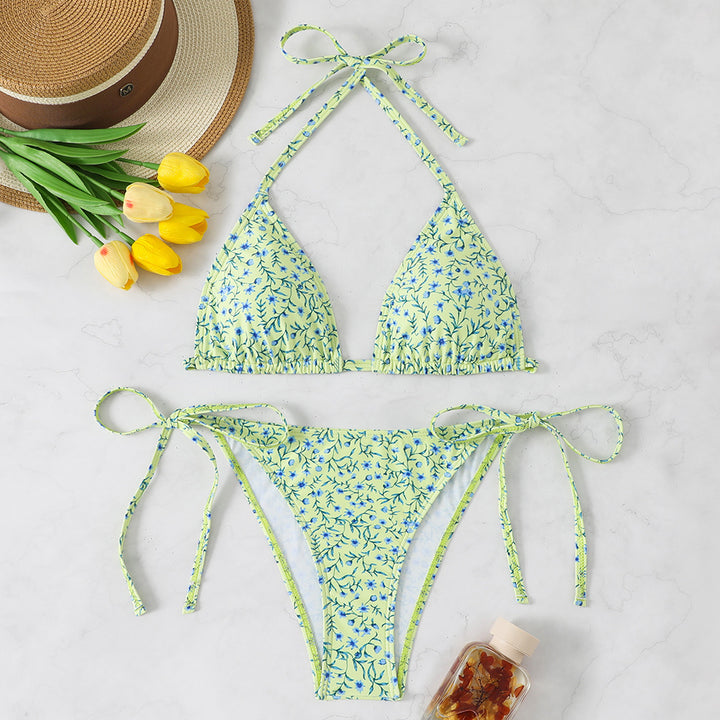 Women's Floral Print Triangle Bikini Mune Fashion