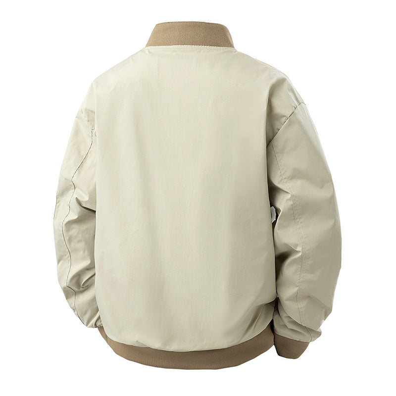 Men's lightweight technical bomber jacket with zippered sleeve pocket, ribbed cuffs, and elastic hem Mune Fashion