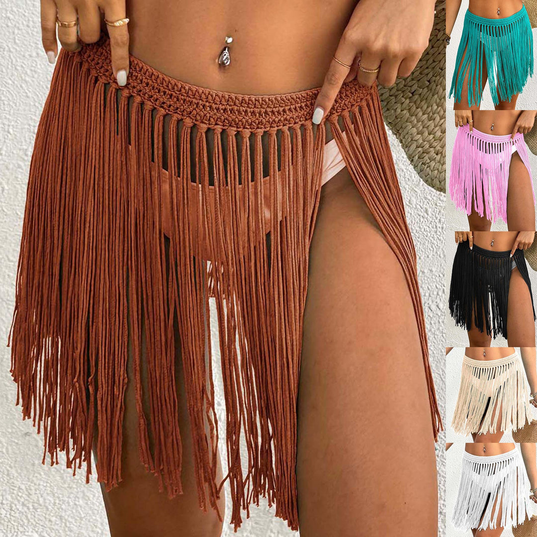 Women’s crochet beach skirt with fringed details Mune Fashion
