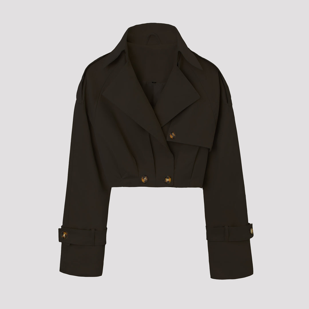 Women's Stylish Cropped Trench Coat Jacket Mune Fashion