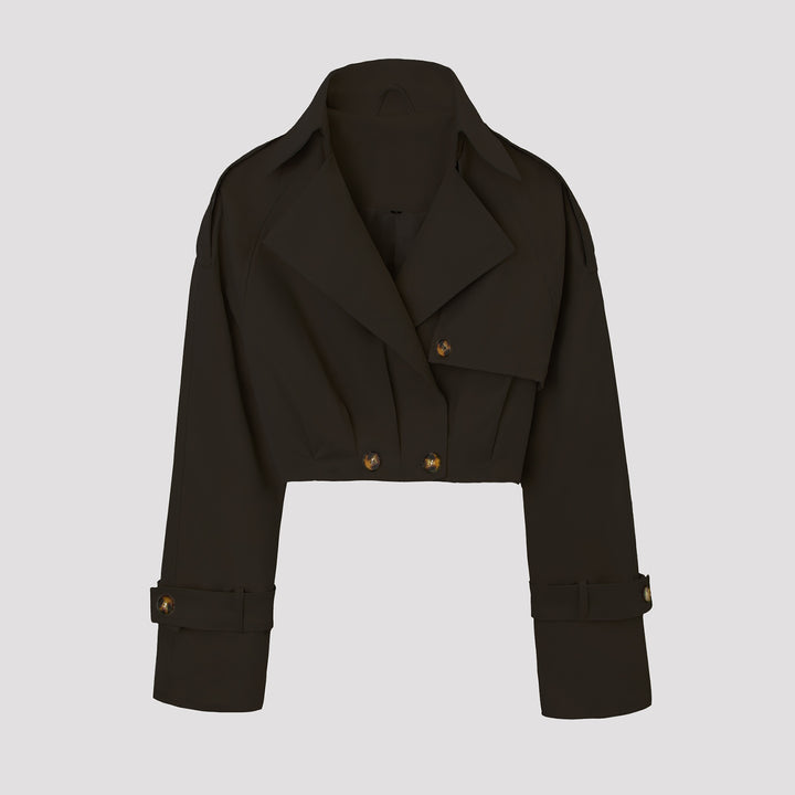 Women's Stylish Cropped Trench Coat Jacket Mune Fashion