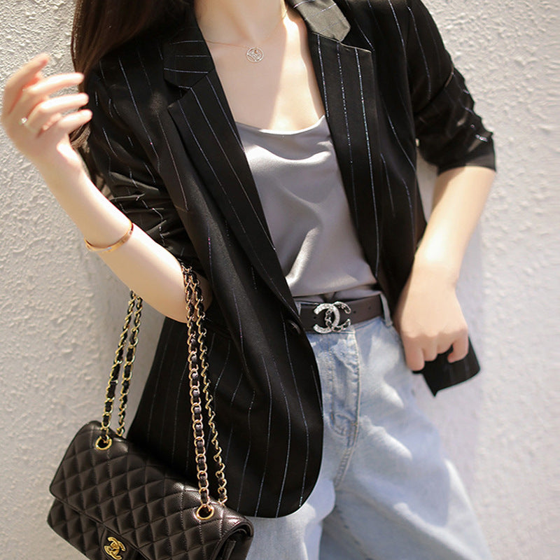 Ladies Elegant Blazer with fine stripes Mune Fashion