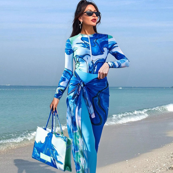 Women's long sports suit with wrap skirt Mune Fashion