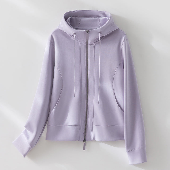 Women's Hooded Performance Zip Jacket with Zipper and Side Pockets Mune Fashion