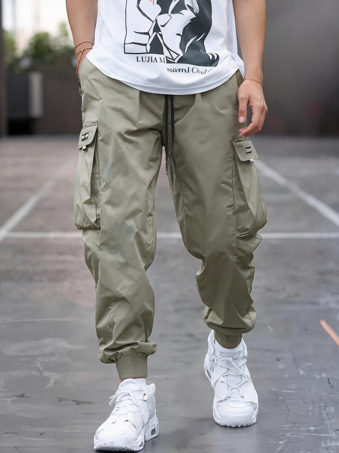 Men's Tapered Cargo Jogger Pants with elastic drawstring, reinforced flap pockets & ribbed ankle cuffs Mune Fashion