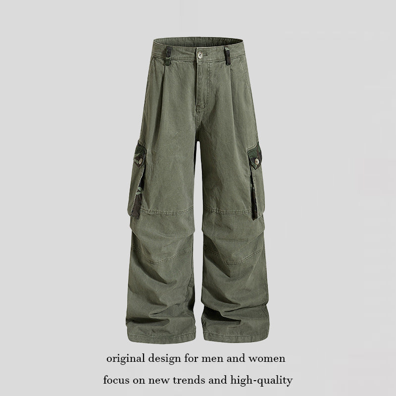 Women's wide cargo pants in utility style with a high waist and generous flap pockets Mune Fashion