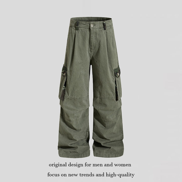 Women's wide cargo pants in utility style with a high waist and generous flap pockets Mune Fashion