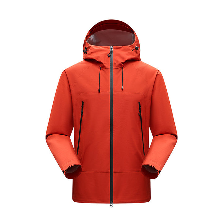 Men's Minimalistic technical three-layer softshell jacket with sealed seams and waterproof front zipper Mune Fashion