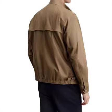 Men's Short Jacket in Military Style made of technical cotton blend fabric with stand-up collar and concealed zipper placket Mune Fashion