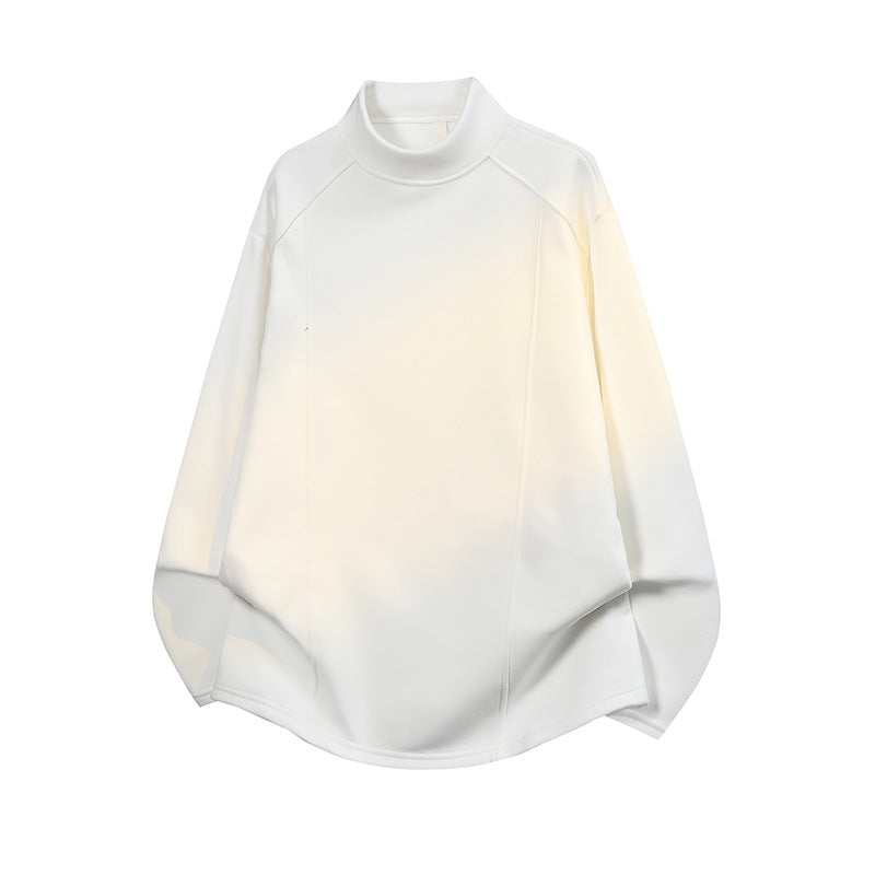 Men's Oversized Stand-Up Collar Sweatshirt with Raglan Sleeves and Subtle Gradient Mune Fashion