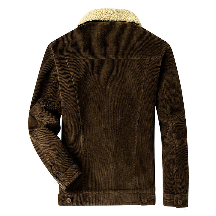 Men's fine cord trucker jacket with cozy Sherpa lining and chest pockets Mune Fashion