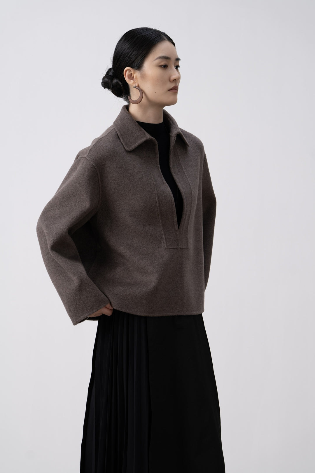 Women Stylish Half-Zip Sweater Mune Fashion
