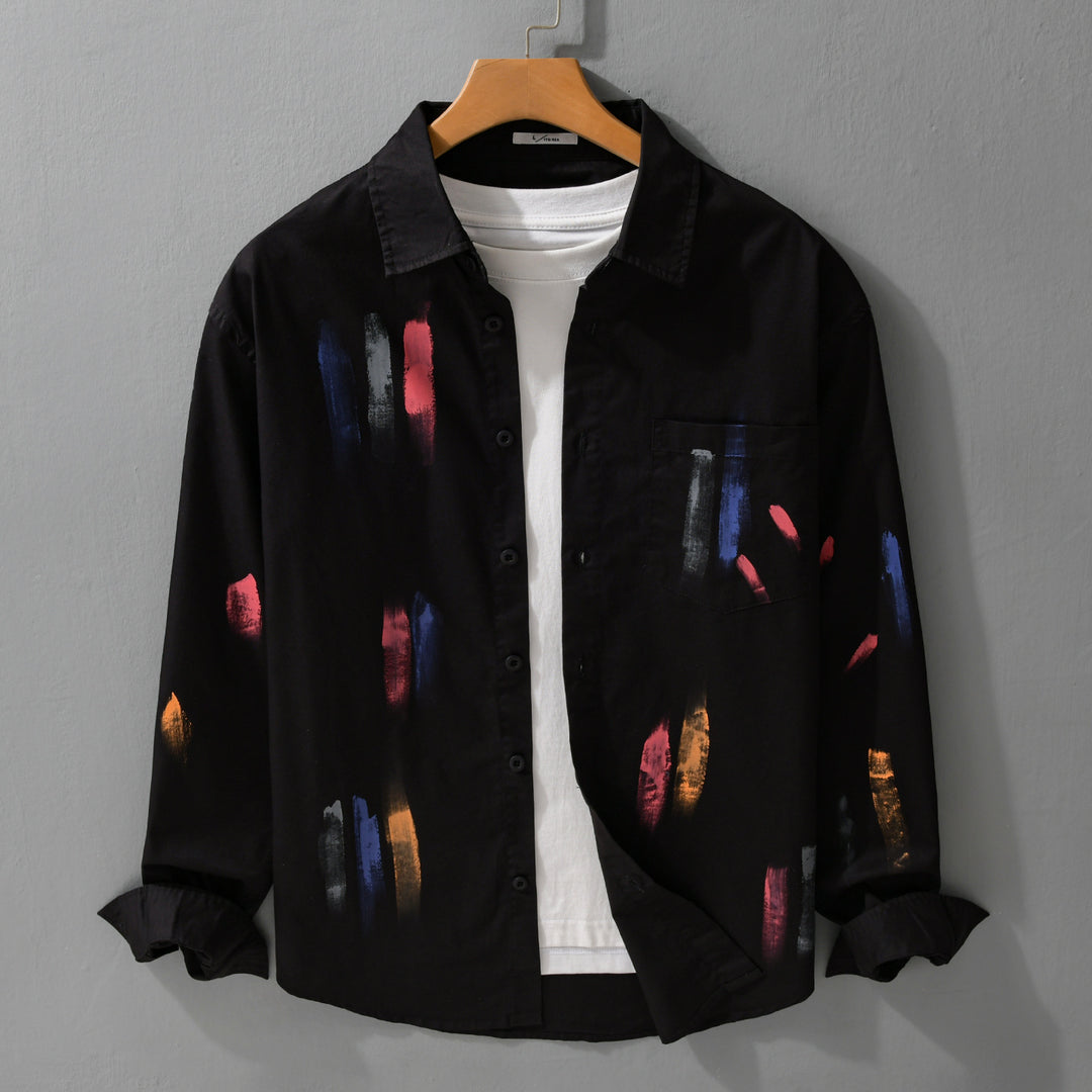 Unisex Printed Cotton Overshirt in Artist Print with Chest Pocket Mune Fashion