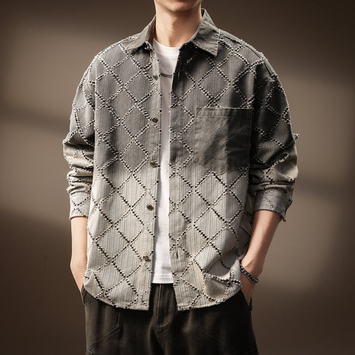 Men's Fashion Shirt Jacket with Quilted Design Mune Fashion