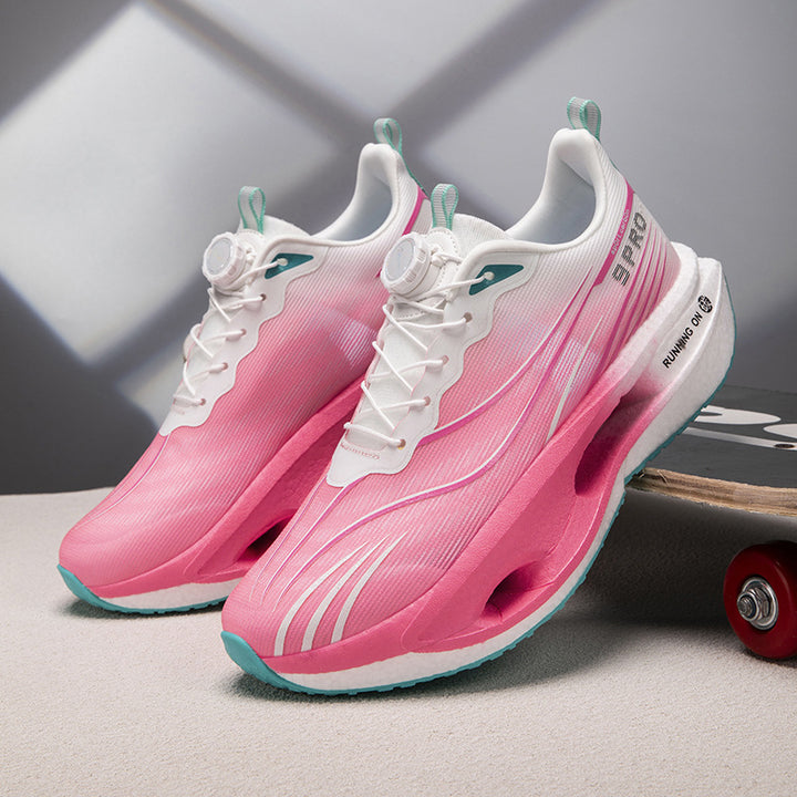 Unisex Performance Running Sneakers with Twist Closure, Shaped Hollow Chamber Midsole and Breathable Knit Upper Material Mune Fashion