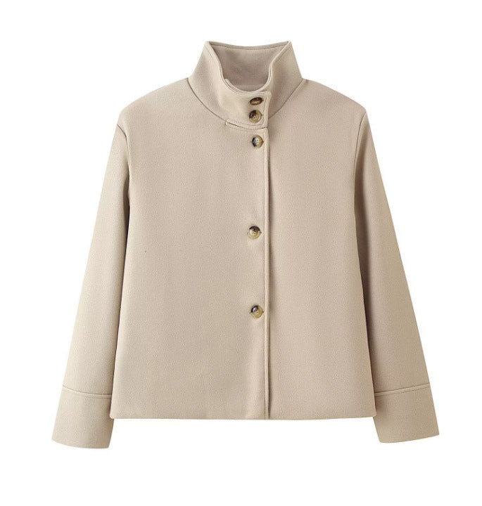 Mune | Women's fashionable short jacket with high collar and button closure