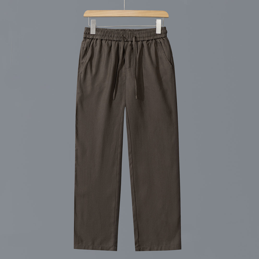 Men's Casual Cotton Chino with Elastic Waistband and Drawstring Mune Fashion