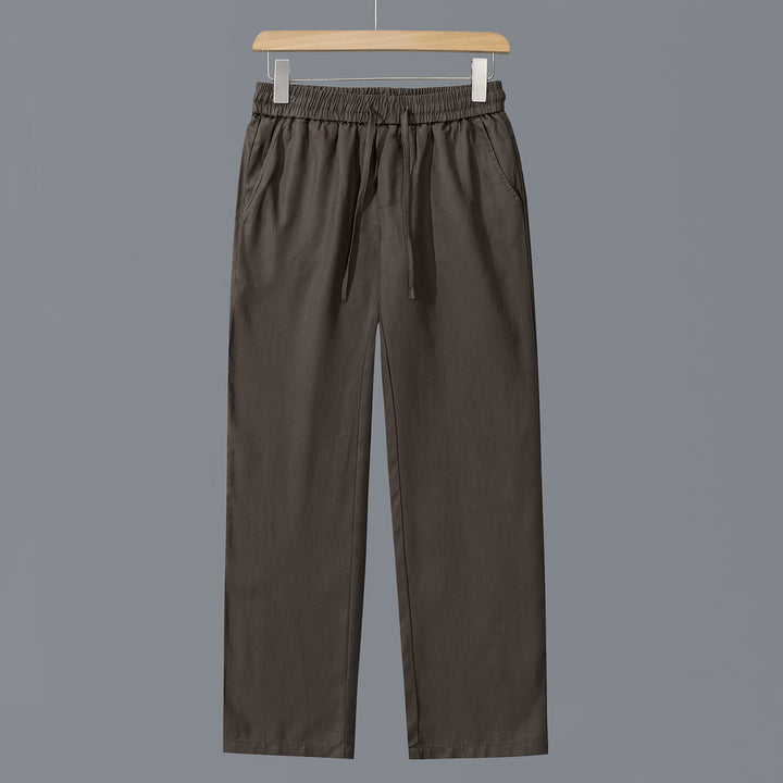 Men's Casual Cotton Chino with Elastic Waistband and Drawstring Mune Fashion