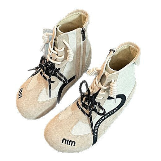Women High-Top Sneakers with innovative lacing and zipper Mune Fashion