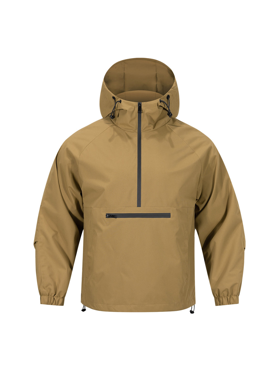 Men's Wind and Water Repellent Anorak Pullover Jacket with Half Zip and Kangaroo Pocket Mune Fashion