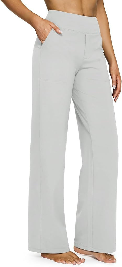Women's flowing high-waist pants with extra wide leg, elastic comfort waistband and side pockets Mune Fashion