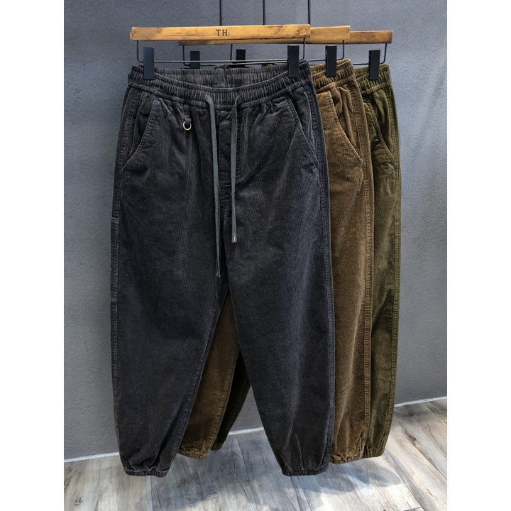 Men's Comfortable Cord Pants with Elastic Waistband Mune Fashion