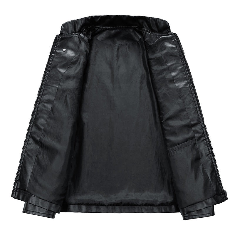 Men's Faux Leather Jacket in Motorsport Design Mune Fashion