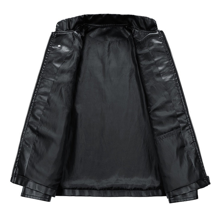 Men's Faux Leather Jacket in Motorsport Design Mune Fashion