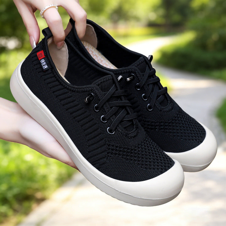 Women nan lightweight breathable knit slip-on leisure shoe with cushioning lightweight sole Mune Fashion
