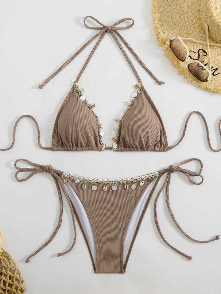 Ladies Colorfully decorated Triangle Bikini Mune Fashion