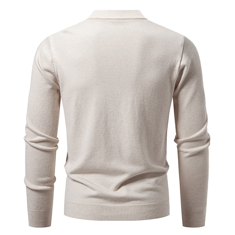 Men's V neck cardigan with subtle cable knit texture and continuous button placket Mune Fashion