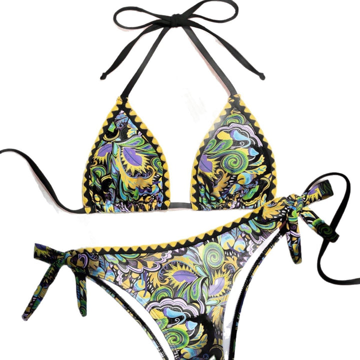 Women's triangle bikini with colorful print and adjustable straps Mune Fashion