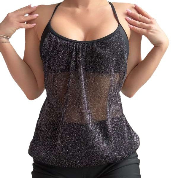 Women’s Sporty Bikini Top with Sparkling Design Mune Fashion
